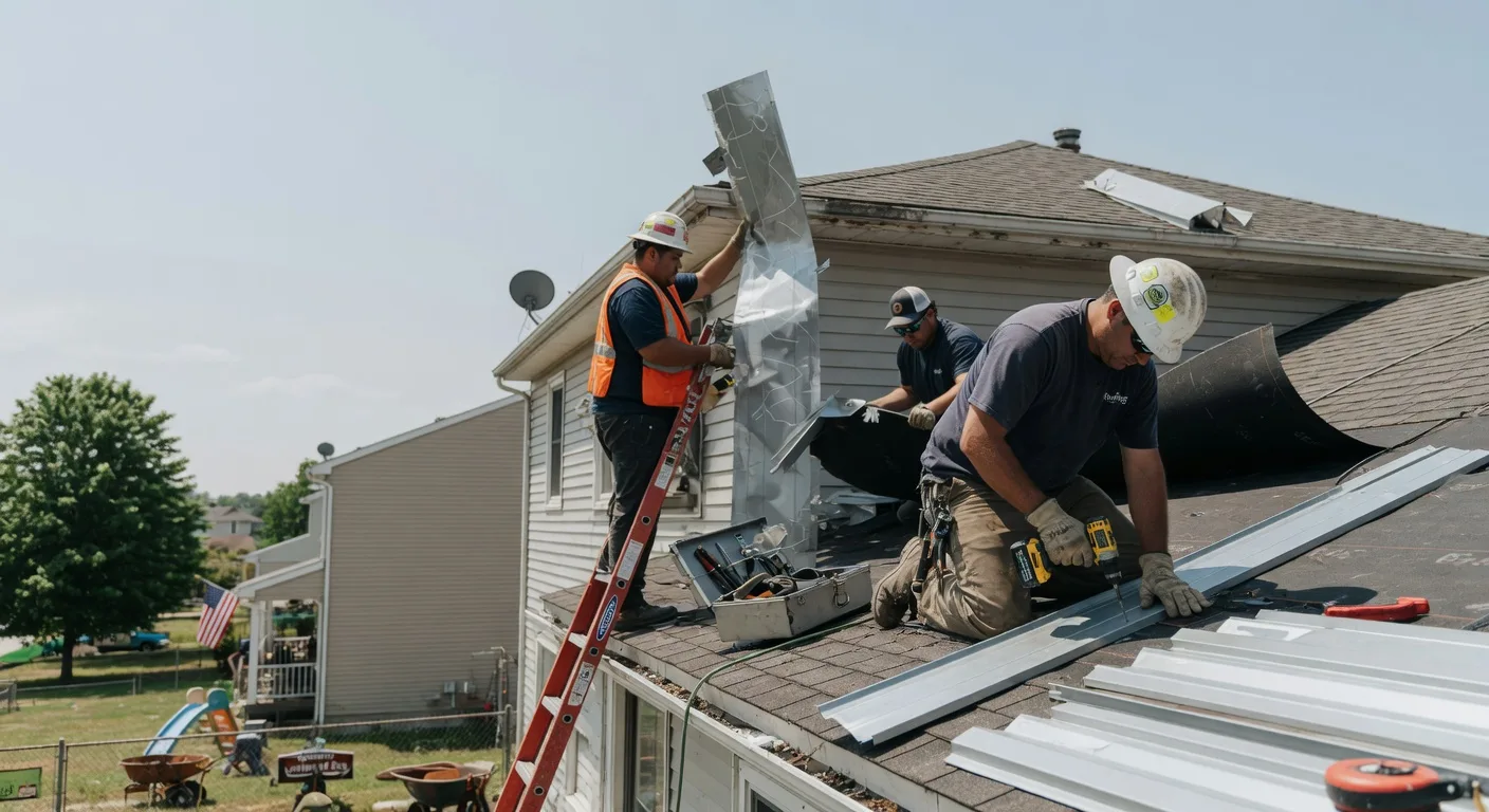 Storm Damage Metal Roof Repair in Lakeville, OH